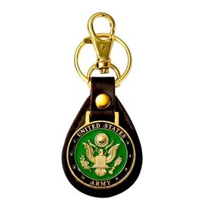 United States Army Keychain with Gold and Green Emblem